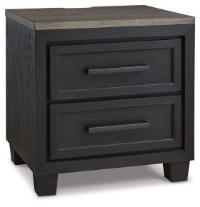 Signature Design by Ashley® B989-92 Foyland - Black / Brown - Two Drawer Night Stand