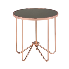ACME 81842 Alivia - End Table - Rose Gold & Smoky Glass