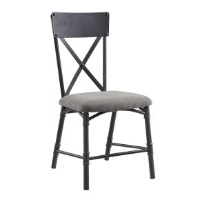 ACME DN01058 Edina - Side Chair (Set of 2) - Gray Fabric, Oak & Sandy Black