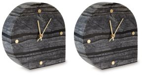 Signature Design by Ashley® A2000661 Janmour - Black - Table Clock (Set of 2)