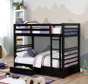 Furniture of America CM-BK588T-BK-BED California - Twin Over Twin Bunk Bed - Black