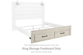 Signature Design by Ashley® B192-56S Cambeck - King Storage Footboard - Whitewash