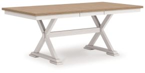 Signature Design by Ashley® PCD627-35 Purlaney - Rectangular Dining Room Butterfly Extension Table - Antique White / Natural