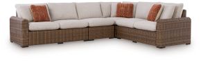 Signature Design by Ashley® PCP610P2 Dolan Creek - 4-Piece Outdoor Sectional - Beige / Brown