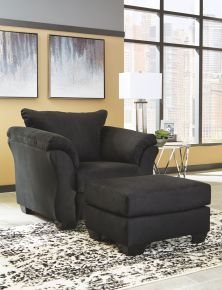 Ashley Furniture 75008/20/14 Ashley Furniture 75008/20/14 Darcy - 2 Pc. - Chair with Ottoman - Black