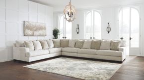 Signature Design by Ashley® 19604/66/77/46/67 Rawcliffe - Parchment - Left Arm Facing Sofa 4 Pc Sectional