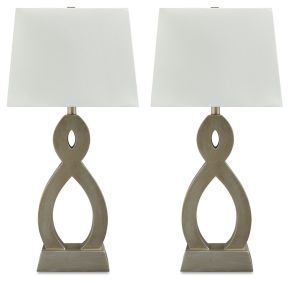 Signature Design by Ashley® L243334 Donancy - Champagne - Poly Table Lamp (Set of 2)