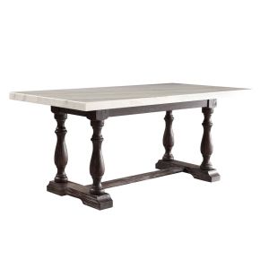 ACME 60820 Gerardo - 31" Dining Table - White Marble Top & Weathered Espresso
