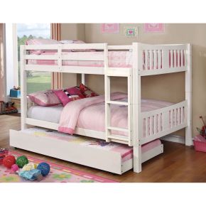 Furniture of America CM-BK929F-WH-BED-VN Cameron - Full Over Full Bunk Bed - White