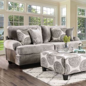 Furniture of America SM5142GY-SF Bonaventura - Sofa - Gray / Pattern