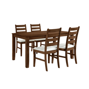 New Classic 40-D1652B-4DC Pascal - Rectangle Table Dining & 4 Chairs - Walnut