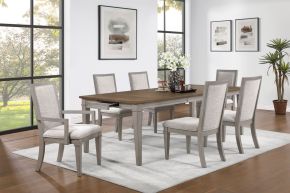 New Classic 40-D2114W-D6C New Classic 40-D2114W-D6C Mariana - Rectangle Table With 4 Chairs And 2 Arms Chairs - Creme