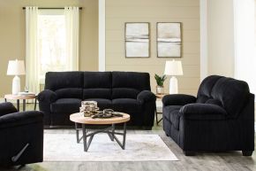Signature Design by Ashley® 24204/38/35/25 Simplejoy - 3 Pc. - Sofa, Loveseat, Rocker Recliner - Onyx