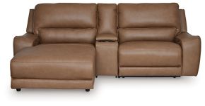 Signature Design by Ashley® PCU62606S17 DeepWakes - 3-Piece Power Reclining Sectional With LAF Press Back Power Chaise - Caramel
