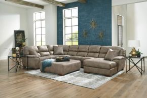 Jackson 4043/30/62/76/28-19 Royce - 3 Piece Sectional With Cocktail Ottoman (RSF Chaise) - Light Brown