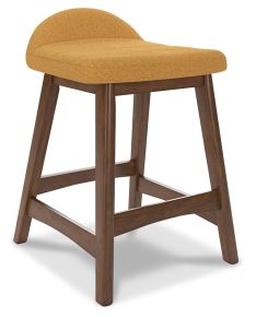 Signature Design by Ashley® D615-424 Lyncott - Mustard / Brown - Upholstered Barstool (Set of 2)