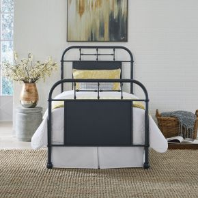 Liberty Furniture 179-BR11HFR-N Vintage Series - Twin Metal Bed - Navy