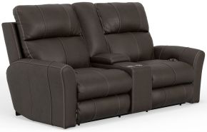 Catnapper 64489-1225/09-3025/09 Fredda - Italian Leather Match Power Zero Gravity Reclining Console Loveseat With Power Adjustable Headrest - Coffee