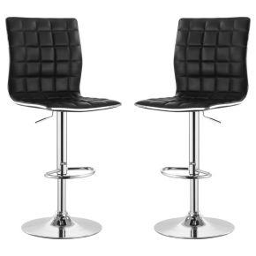 CoasterEveryday 122087 Ashbury - Upholstered Adjustable Bar Stool (Set of 2) - Black