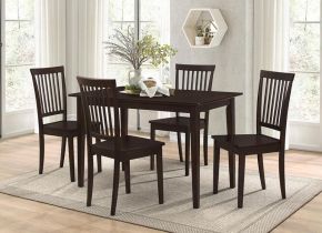 CoasterEveryday 150152 Gomez - 5 Piece Rectangular Dining Table Set - Cappuccino