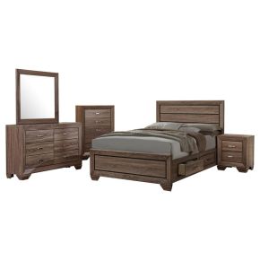 CoasterEveryday 204191KE-S5 Kauffman - 5 Piece Eastern King Bedroom Set - Washed Taupe