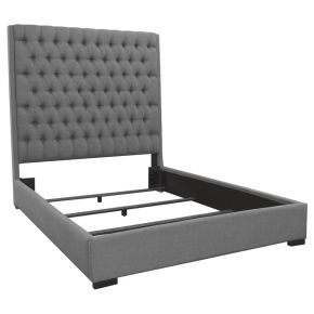 CoasterEssence 300621KE Camille - Upholstered Eastern King Panel Bed - Gray