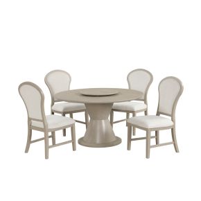 New Classic 40-D4128-D4C New Classic 40-D4128-D4C Gwendolyn - Round Dining Table With 4 Side Chairs - Beige / Natural