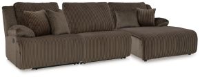 Ashley Furniture 92705S10 Ashley Furniture 92705S10 Top Tier - 3-Piece Reclining Sectional With Raf Press Back Chaise - Chocolate