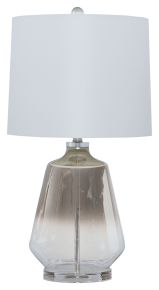 Signature Design by Ashley® L430414 Jaslyn - Pearl Silver Finish - Glass Table Lamp