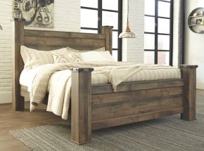 Signature Design by Ashley® B446/68/61/66/99 Trinell - King Poster Bed - Brown