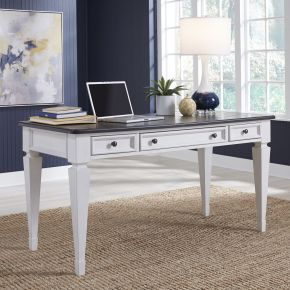 Liberty Furniture 417-HO107 Allyson Park - Writing Desk - Wirebrushed White / Charcoal