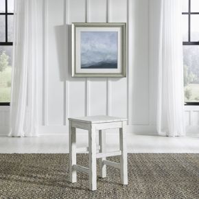 Liberty Furniture 237-OT9000 River Place - Console Stool - Riverstone White & Tobacco