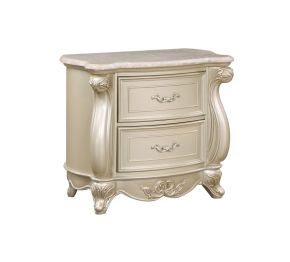 New Classic B992-040M Monique - Nightstand With Marble Top - Champagne
