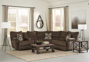 Catnapper 225/2256/2257-09 Elliott - 2 Piece Reclining Sectional With Console - Chocolate