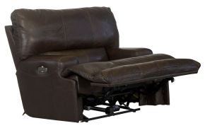 Catnapper 7645807-1283/09-3083/09 Wembley - Italian Leather Match Power Lay Flat Recliner With Power Adjustable Headrest & Lumbar - Chocolate