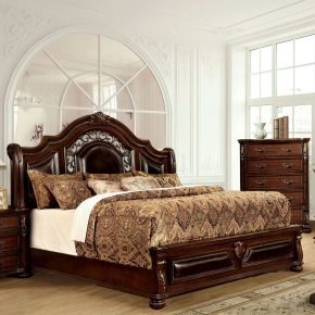 Furniture of America CM7588Q-BED Flandreau - Queen Bed - Brown Cherry / Espresso