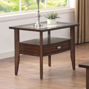 Furniture of America CM4905WN-E Riverdale - End Table - Dark Walnut