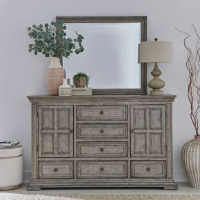 Liberty Furniture 361G-BR-DM Big Valley - Dresser & Mirror - Gray