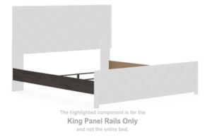 Signature Design by Ashley® B3789-97 Prendonea - King Panel Rails - Charcoal