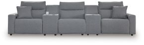 Signature Design by Ashley® 65906S14 Modmax II - 5-Piece Power Reclining Sectional With 2 Consoles - Salt And Pepper