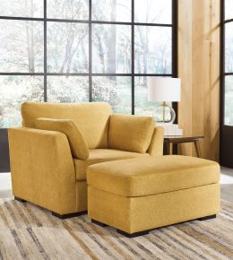 Ashley Furniture 67506/23/14 Keerwick - 2 Pc. - Chair And A Half, Ottoman - Sunflower