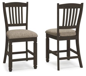 Signature Design by Ashley® D736-124 Tyler Creek - Upholstered Barstool (Set of 2) - Black / Grayish Brown