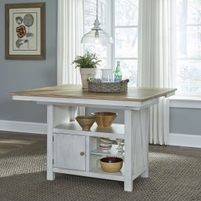Liberty Furniture 62WH-CD-GTS Liberty Furniture 62WH-CD-GTS Lindsey Farm - Kitchen Island - Weathered White & Sandstone