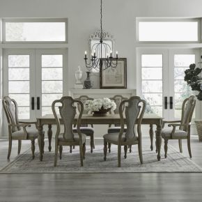 Liberty Furniture 244N-DR-7RLS Magnolia Manor - 7 Piece Rectangular Table Set - Light Brown