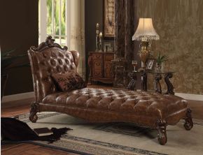 ACME 96544 Versailles - Chaise - 2-Tone Light Brown PU & Cherry Oak