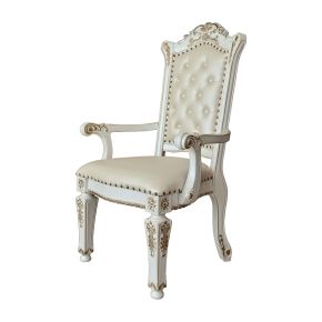 ACME DN01349 ACME DN01349 Vendome - Arm Chair (Set of 2) - Synthetic Leather & Antique Pearl