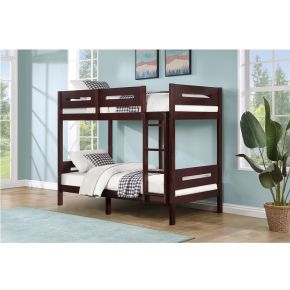 ACME BD01911 Nissa - Twin Over Twin Bunk Bed - Espresso