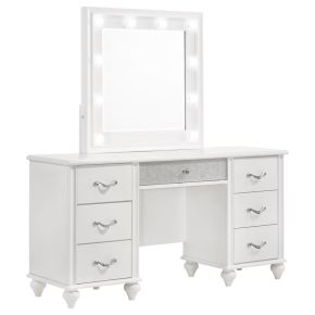 CoasterElevations 205897 Barzini - 7-Drawer Vanity Set With Lighting - White