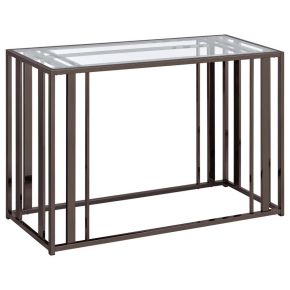 Coaster Fine Furniture 708359 Adri - Glass Top Entryway Sofa Console Table - Black Nickel