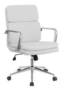 CoasterEssence 801767 Ximena - Upholstered Adjustable Mid Back Office Chair - White